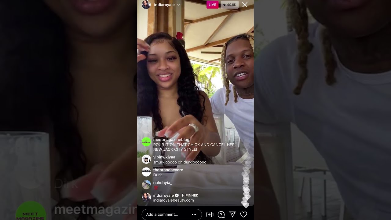 India Royal Pour Water 💦 on Lil Durk IG Live Cutest Couple💕