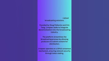 Livepeer is the first live video streaming network protocol that is fully decentralized.