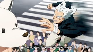 ワンパンマン  - Garou VS Watchdog Man | The hunt throughout the city and the surprising ending