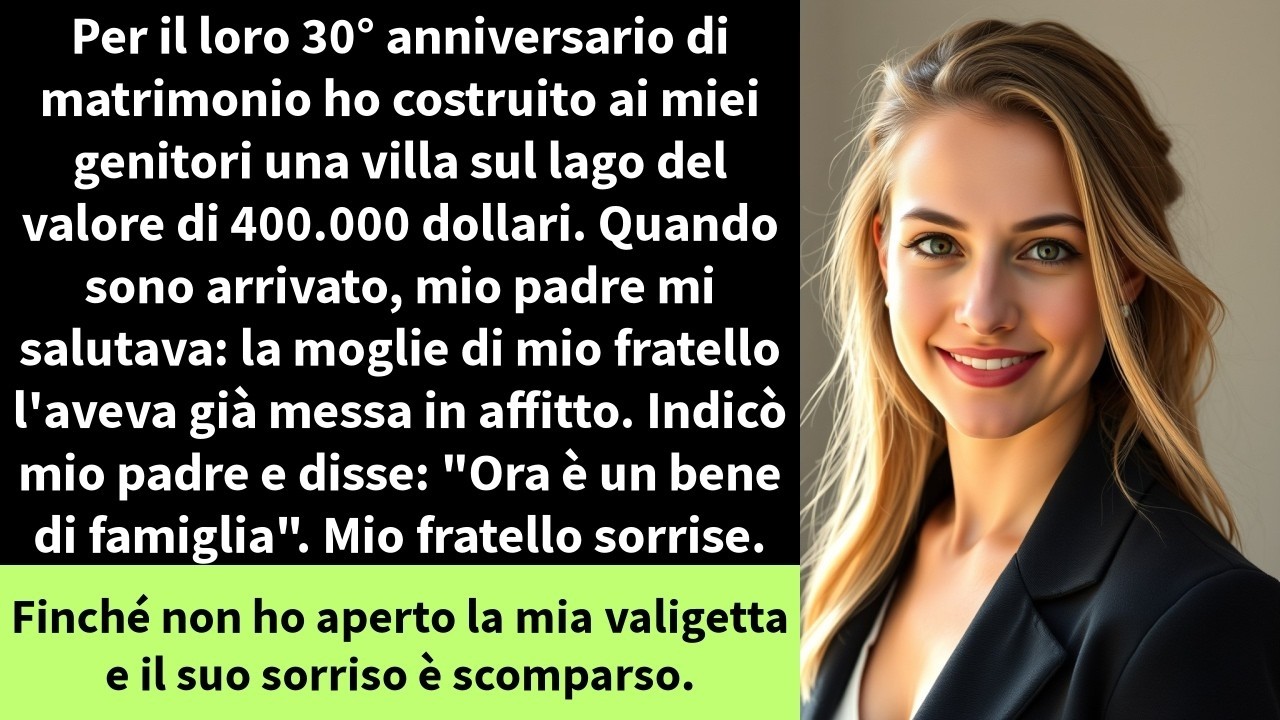 Ho speso quattrocentomila dollari per costruire una villa sul Lago George come regalo per i miei genitori. Quando sono arrivata con le chiavi, mio padre era sul marciapiede con due sacchi neri di...