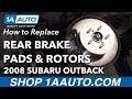 How to Replace Rear Brake Pads Rotors 2004-09 Subaru Outback