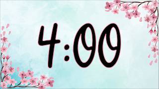 4 Minute Chill Spring Cherry Blossom Classroom Timer (No Music, Fun Bells Alarm at End)