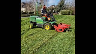 John Deere 1545 with Trimax flail mower 1st cut March 2024 Ireland