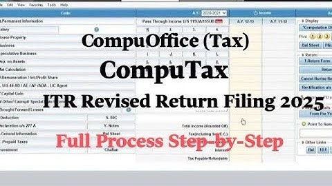 ITR Revised Return Filing 2025 | Full Process Step-by-Step in Computax Software