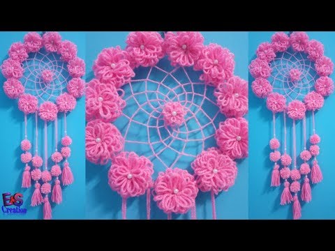Wall hanging with woollen||easy wool hanger||wall decor craft ideas|| Wall hanging with woollen||easy wool hanger||wall decor craft ideas||