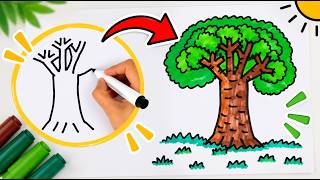 Could You Draw a Baobab Tree From Memory? 🌳 | Easy Drawing Challenge