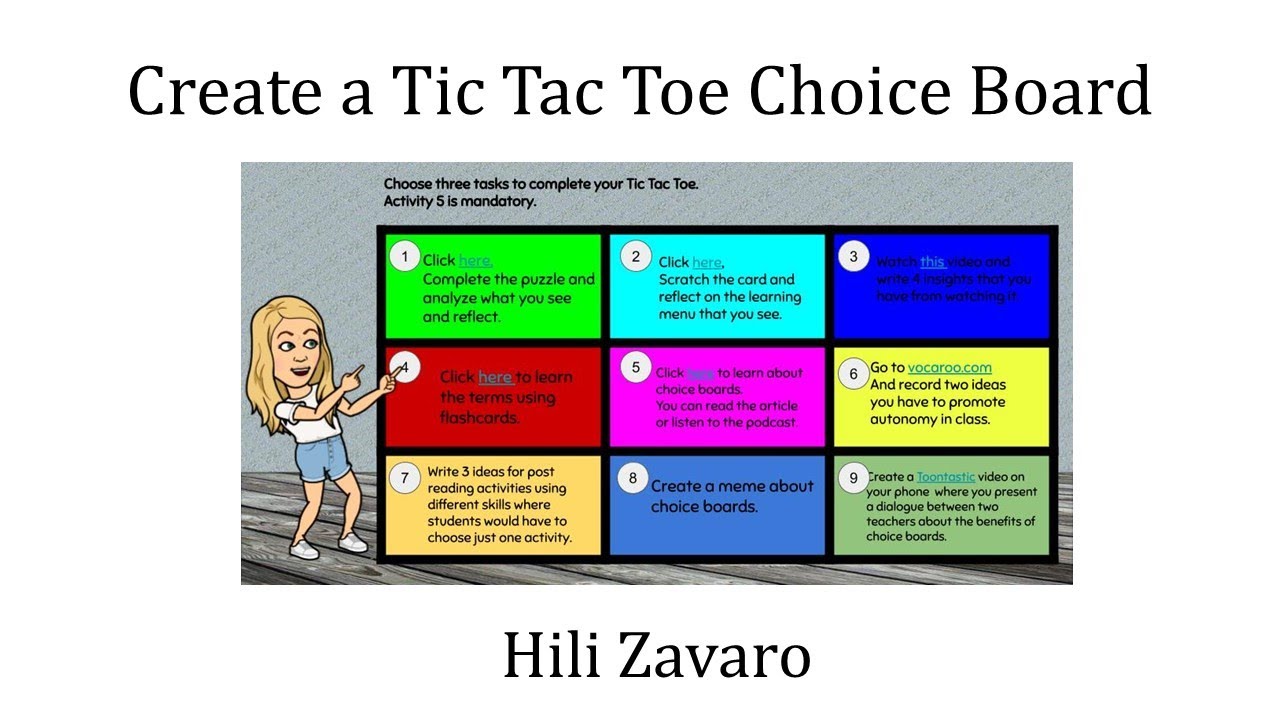 Google Slides Tic Tac Toe Activity Master 