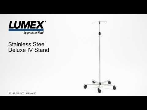 Lumex Stainless Steel Deluxe IV Stand by Graham Field | Adjustable Height & Stable IV Support
