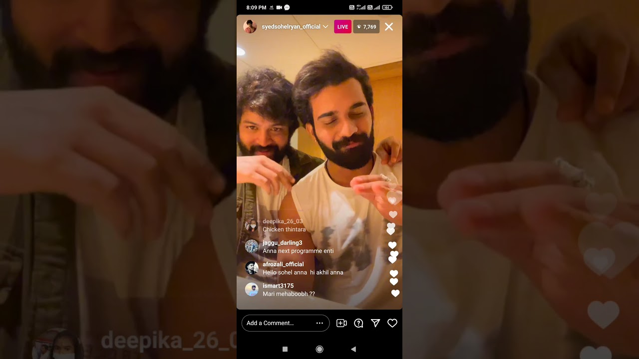 Akhil sarthak and Sohel Instagram live video