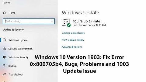 How To Fix Windows 10 1903 Update Error