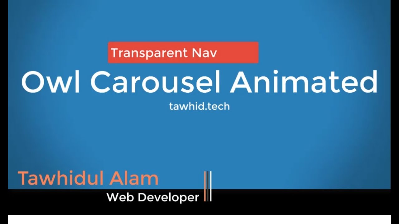 Transparent nav Owl Carousel Animated