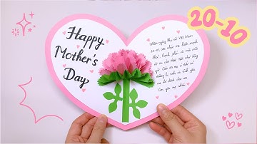 💐Hoe maak je een kaart voor 20 oktober om aan je moeder te geven 🎉 Fijne Moederdag | U Me Giay