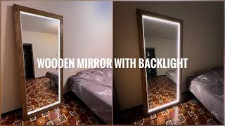 WOODEN MIRROR WITH BACKLIGHT / ДЕРЕВЯННОЕ ЗЕРКАЛО С ПОДСВЕТКОЙ