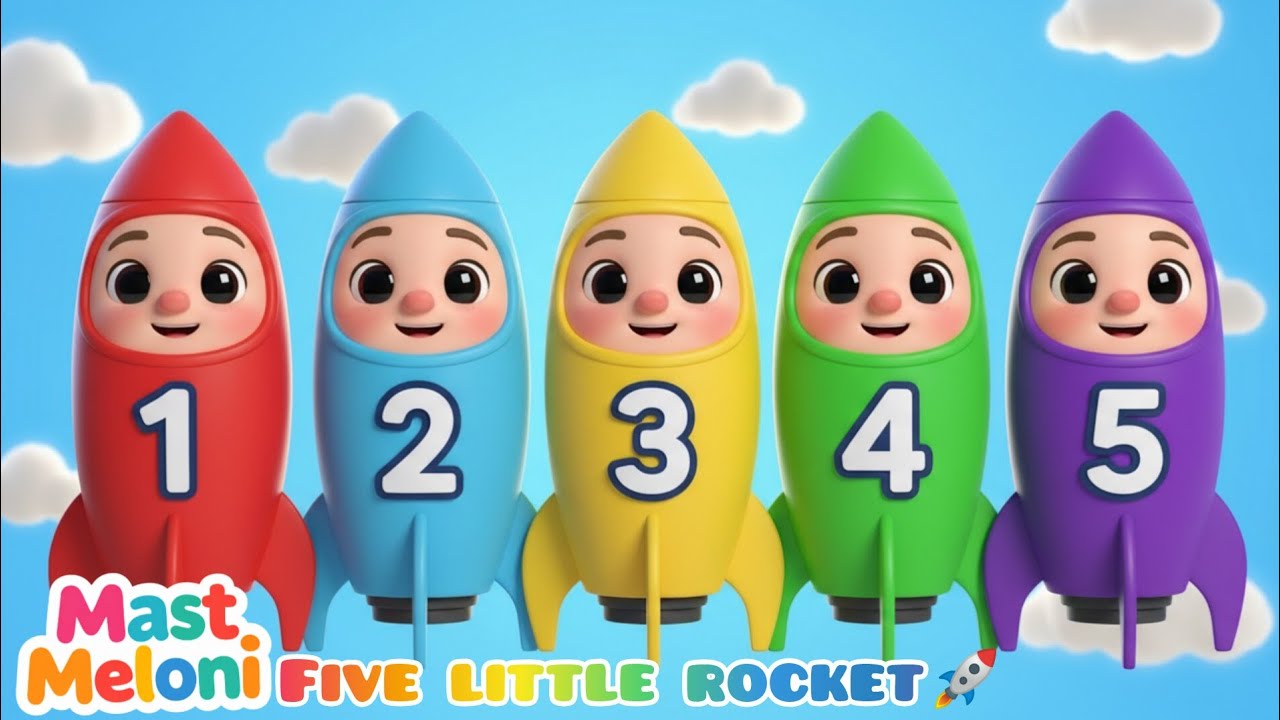 5 Little Rockets Five Little Rockets Counting Song 🚀 | Numbers 1–5 Kids Rhyme | 3D ...
