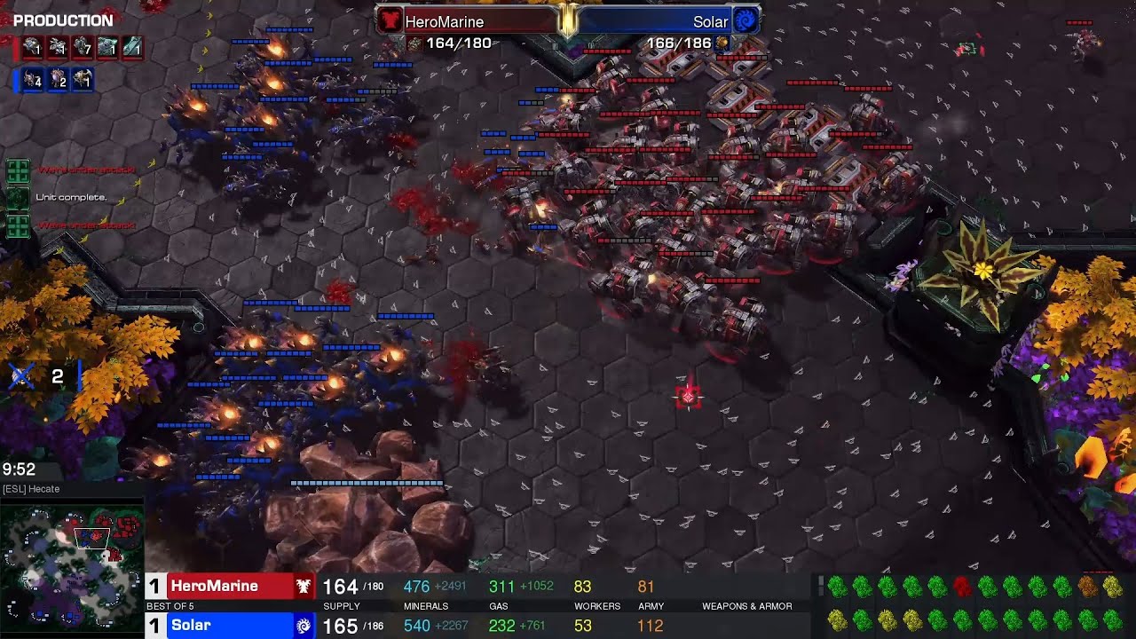 Starcraft II ESL Masters 2023 Winter Dec16 HeroMarine(T) v Solar(Z) Game 2 MAPS - [ESL] Hecate