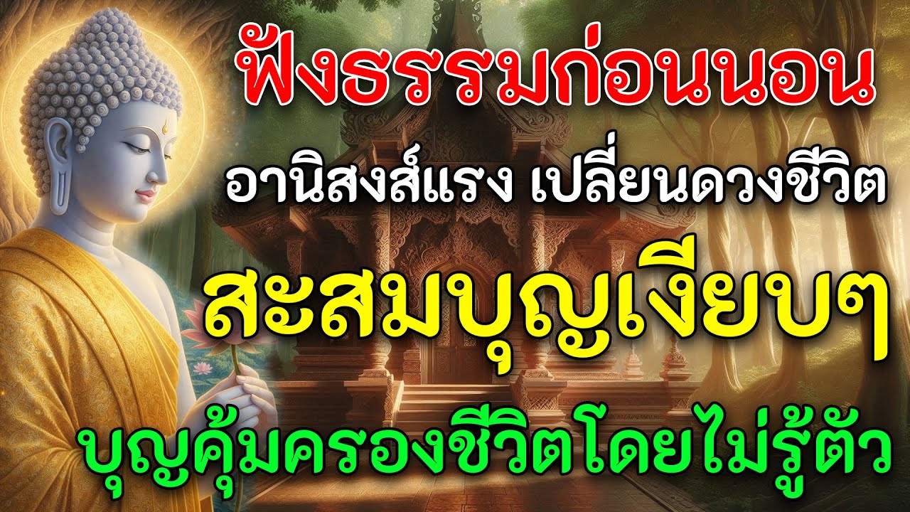 ฟังธรรมก่อนนอน อานิสงส์แรง เปลี่ยนดวงชีวิต สะสมบุญเงียบ ๆ บุญคุ้มครองชีวิตโดยไม่รู้ตัว