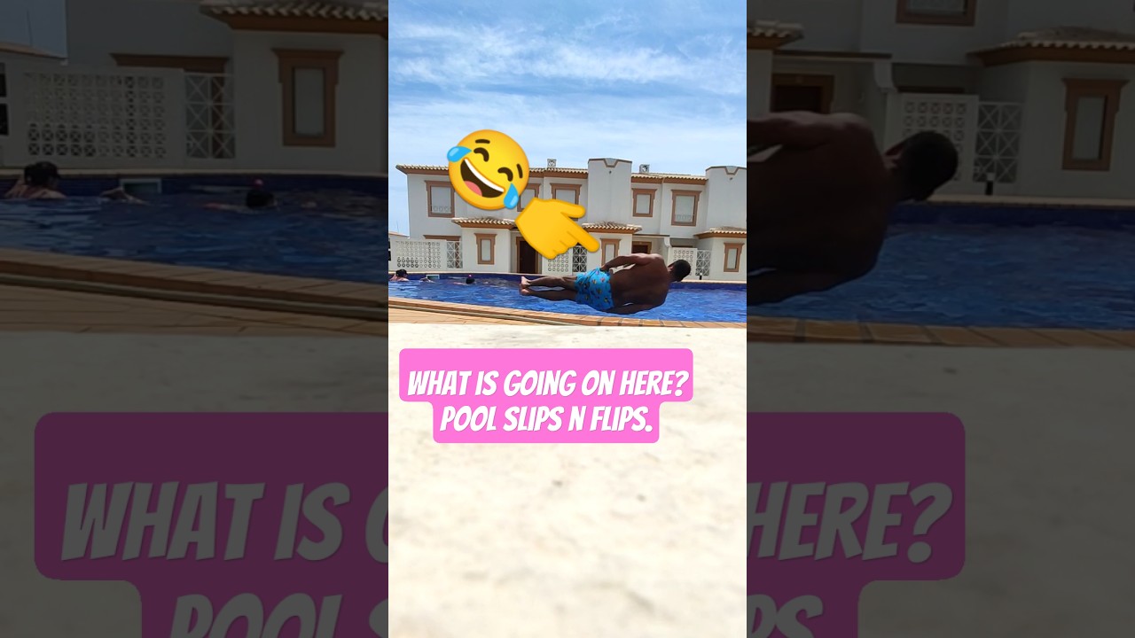 Backflip Pool Slips and Somersault Flips. An Acrobatic Fun Day. 