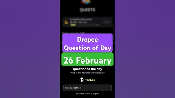 Dropee Question of Day Code 26 February | Dropee Question of Day | Dropee Today Question of Day