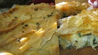 Рецепт- Греческий пирог Спанакопита  ( со шпинатом и сыром)
