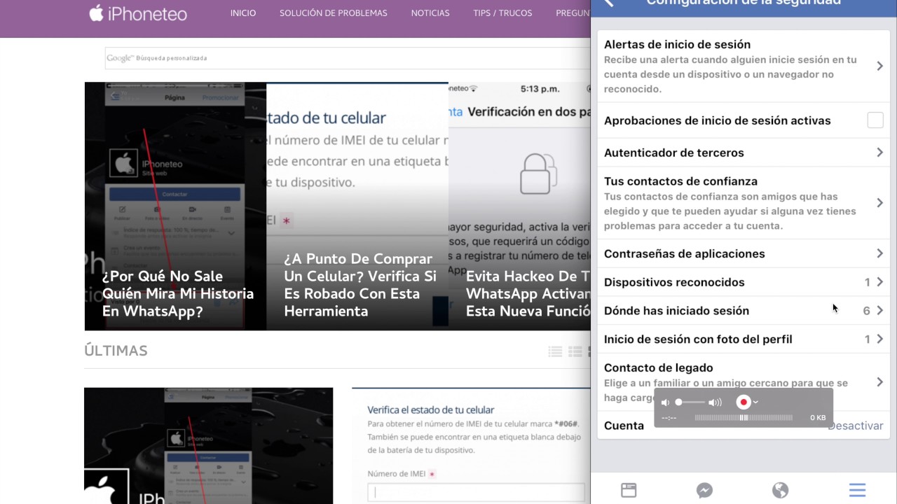 Cerrar sesion Messenger iPhone/iPad
