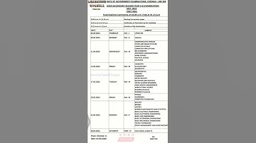 12std PUBLIC EXAM Time table |May 2022 | TN | Learningupskill English #publicexamtimetable  #shorts
