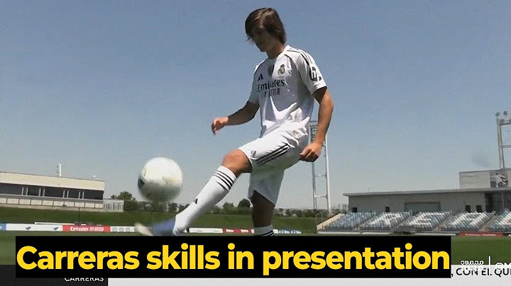 Alvaro Carreras show off his skills during his Real Madrid presentation