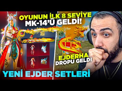 YENİ 8 SEVİYE MK-14 VE ALEVLİ EJDER SETLERİ GELDİ!! 😮 YENİ EJDERHA DROPU AŞIRI İYİ!! | PUBG MOBILE