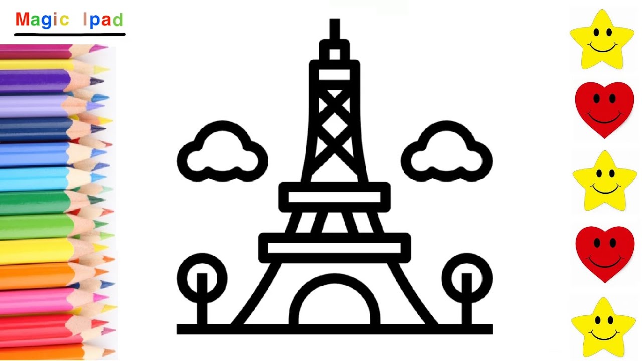 Como dibujar la TORRE EIFFEL DE PARIS | dibujos para niños 💓⭐ How to draw  EIFFEL TOWER | kids - thptnganamst.edu.vn