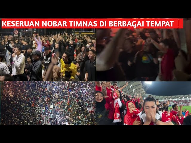 PECAH..!!! GEMURUH KEMERIAHAN NOBAR TIMNAS VS KOREA, EUFORIA HINGGA ADA YANG NANGIS👍 class=