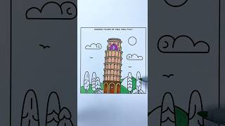 Leaning Tower of Pisa, Italy. #coloring #pisatower #coloringpages