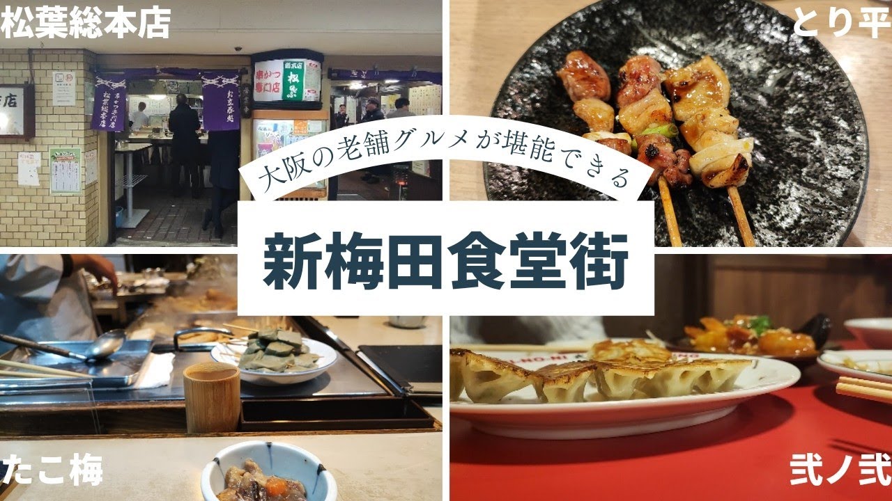 【大阪梅田】大阪老舗グルメが一気に堪能できる新梅田食道街おすすめの|串カツ|焼き鳥|おでん|餃子