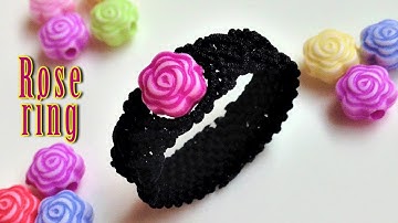 Macrame tutorial - how to make a simple rose ring -  Hướng dẫn thắt nhẫn hoa hồng bằng dây nhỏ