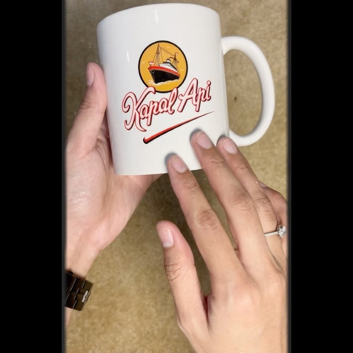Mug Keramik Custom Logo Kopi Kapal Api - Mug Keramik Custom Design Foto atau Logo Perusahaan