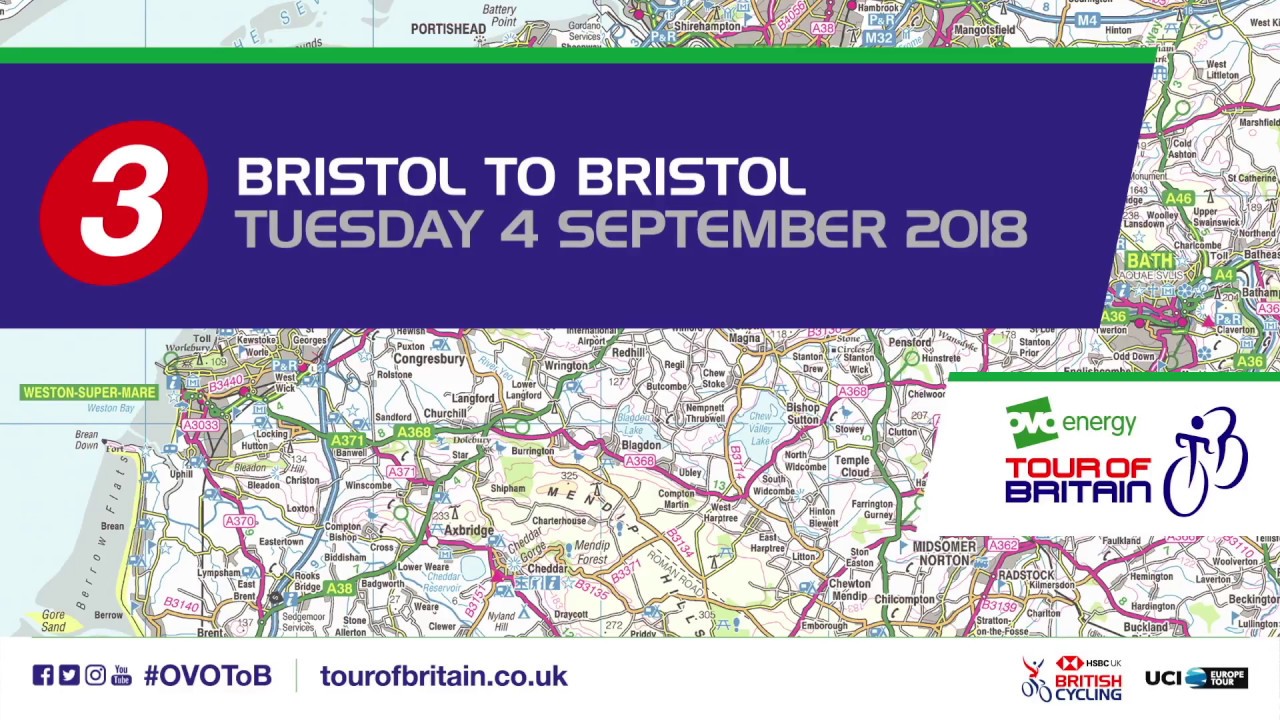 Tour of Britain 2018 | Stage Three Map | Bristol to Bristol
