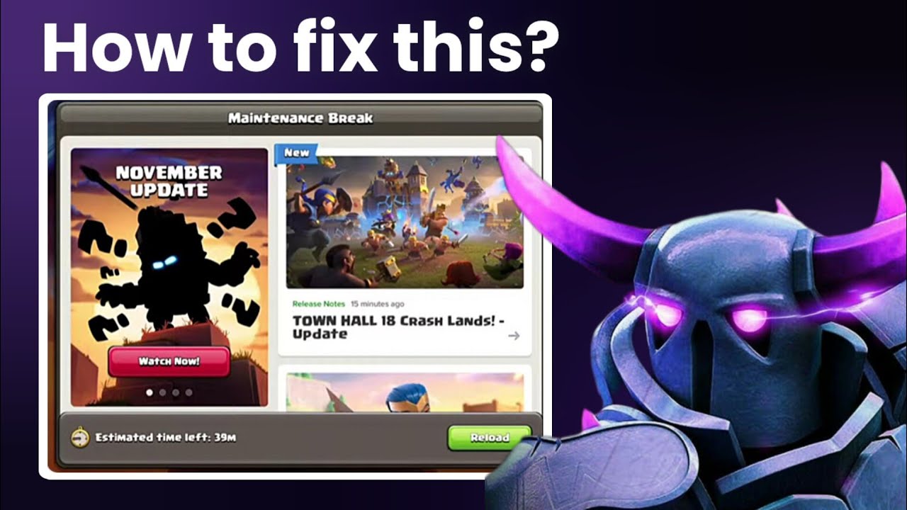 Clash Problem clash of clans Maintenance break problem, how to solve💡 - YouTube