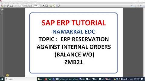 NEDC ERP RESERVATION AGAINST BALANCE WORK ORDERS