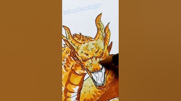 King Ghidorah 🐲 Drawing #easydrawingjw #ghidorah #monsterverse