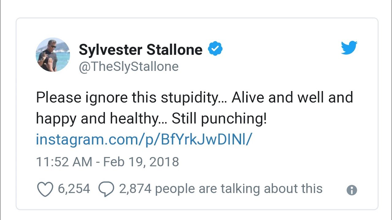 Sylvester Stallone is not dead