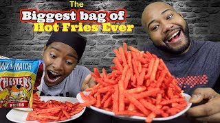 Dad & Daughter Eat the Biggest Bag of Hot Fries Ever!