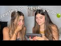REACTING TO DISGUSTING EATING ASMR W/ MY SISTER *we almost threw up*