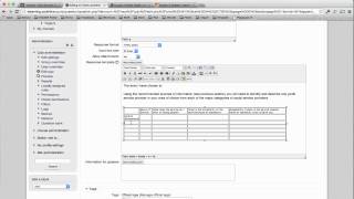 Adding a table in Moodle quiz