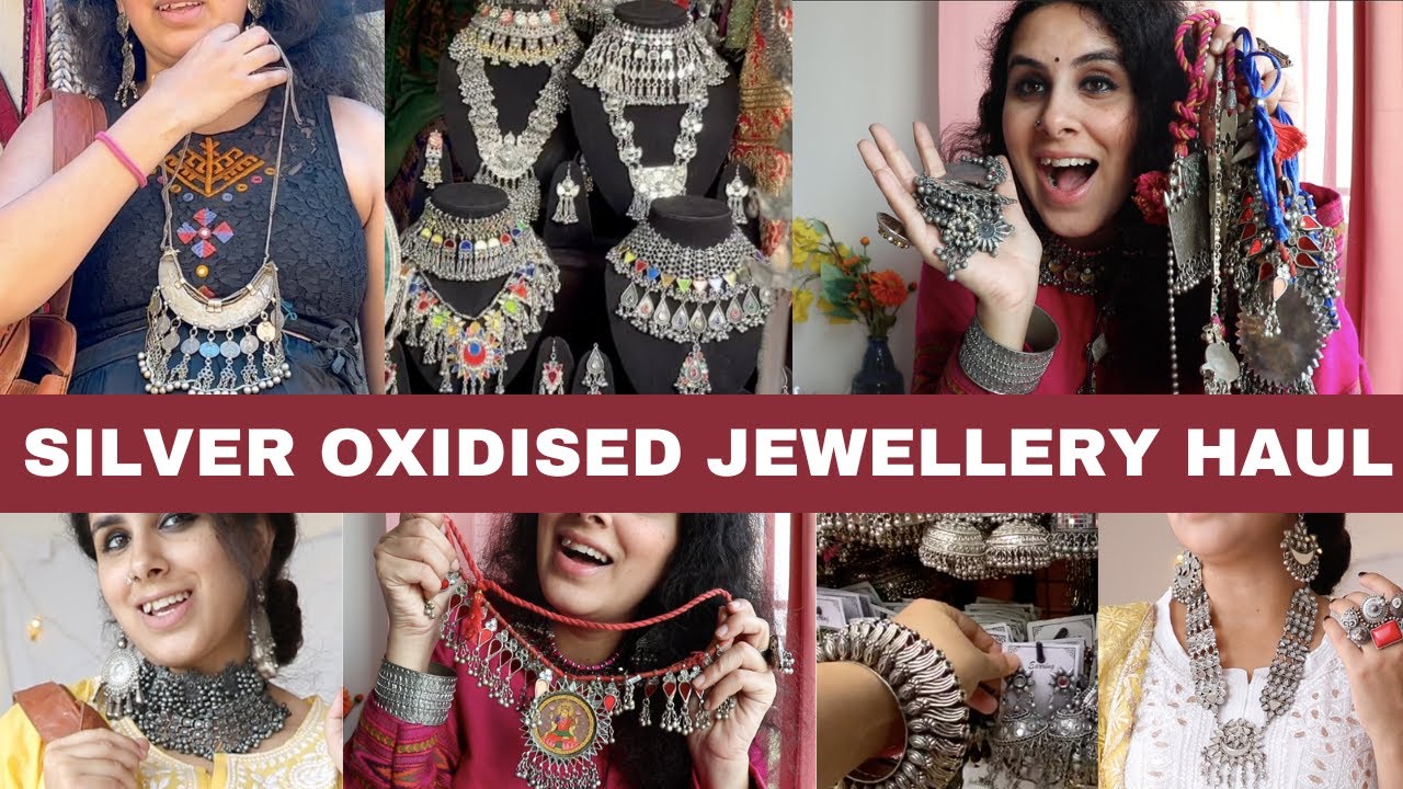 MY SILVER OXIDISED JEWELLERY HAUL  FROM JANPATH, SAROJINI NAGAR MARKET| STARTING PRICE Rs100