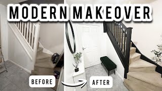 Modern Home Makeover Black Bannister Diy & Hallway Transformation