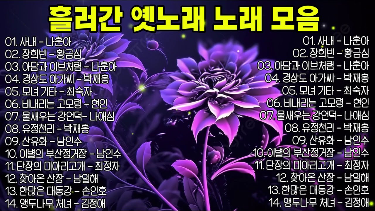 그 시절 우리의 사랑과 아픔을 담아, 세대를 넘어 전해지는 한국 트로트 전설의 감동 명곡 모음