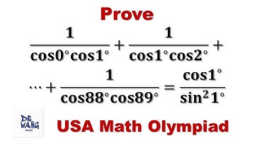 USA Math Olympiad (USAMO) Question | Prove Trigonometric Identity | Trigonometry