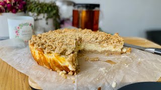 Яблучний пиріг крамбл з чізкейком | Яблучний чізкейк | Apple Crumble Cheesecake