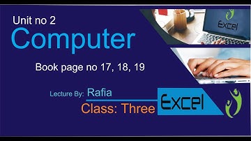 Computer (Class Three), Unit no 2, Book page no 17, 18, 19