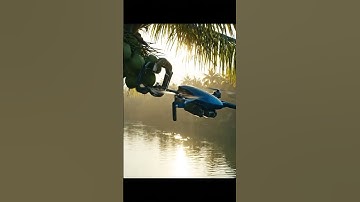 Viral Drone Crash! Coconut and Drone Drop Into the River After Mid Air Hit! #aivideo #dronevideo