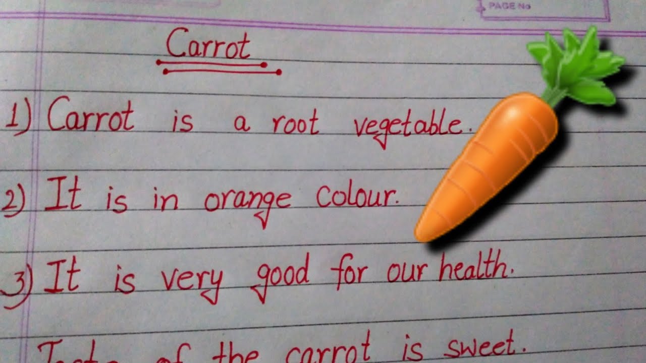 essay on carrot for class 1