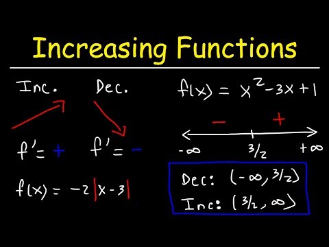 Video: How To Find Intervals Of Increasing And Decreasing Of A Function